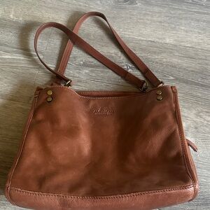 American Heritage Cognac Leather Shoulder Bag